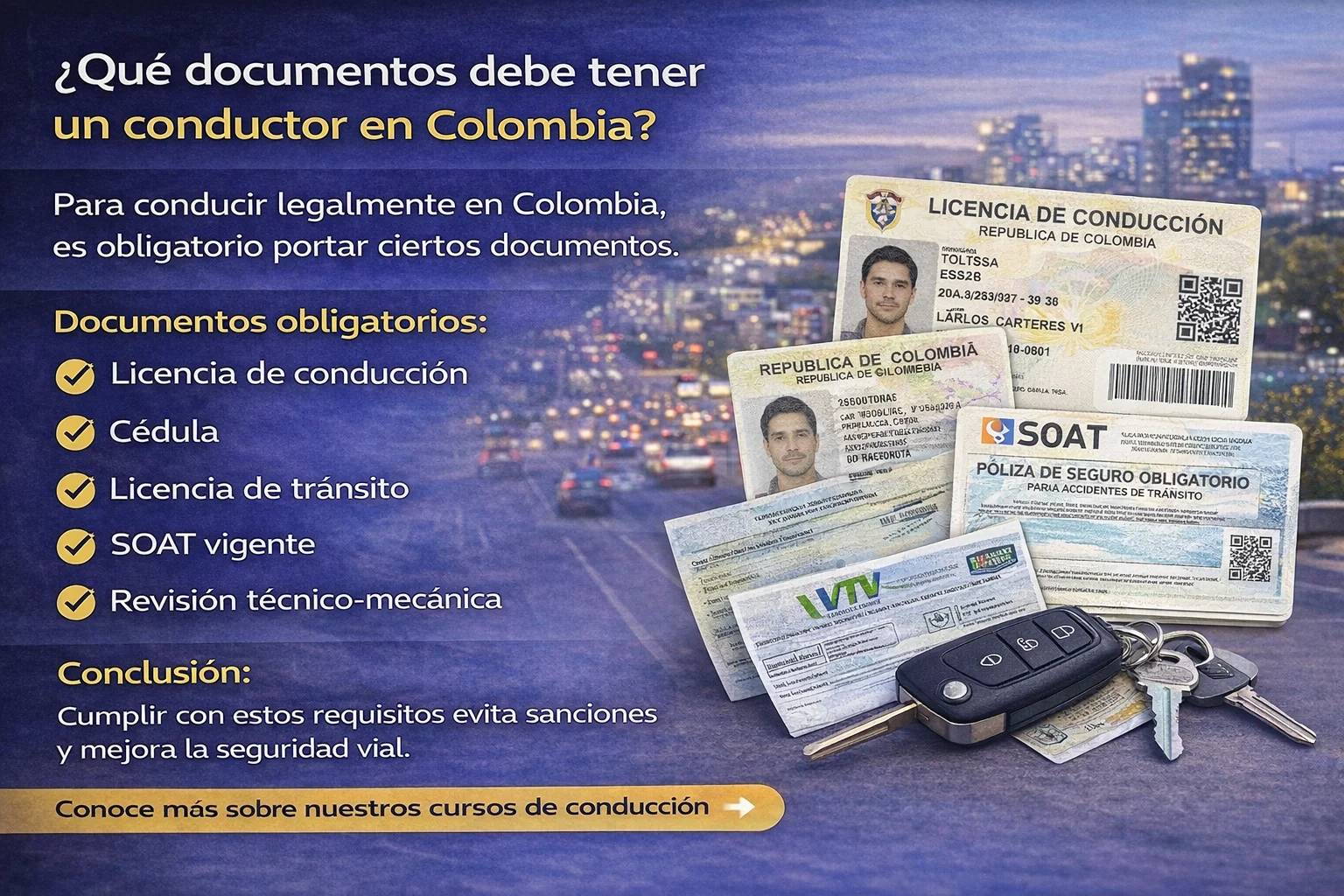 Imagen del artículo ¿Qué documentos debe tener un conductor en Colombia?