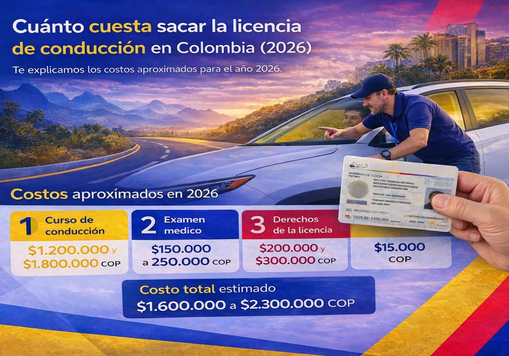 Imagen del artículo ¿Cuánto cuesta sacar la licencia de conducción en Colombia en 2026?